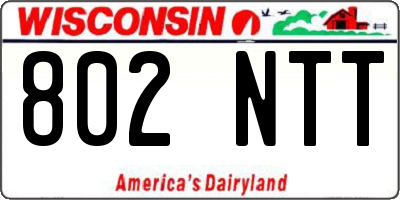 WI license plate 802NTT