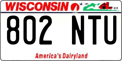 WI license plate 802NTU
