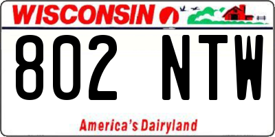 WI license plate 802NTW