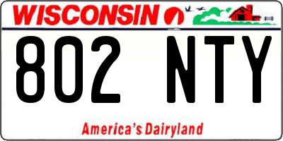 WI license plate 802NTY