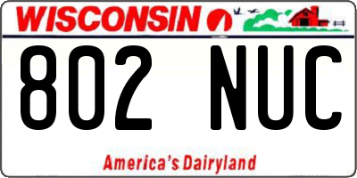 WI license plate 802NUC