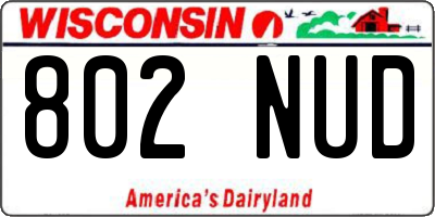 WI license plate 802NUD