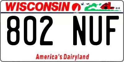 WI license plate 802NUF