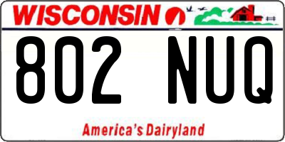 WI license plate 802NUQ