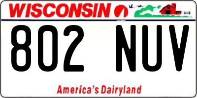 WI license plate 802NUV