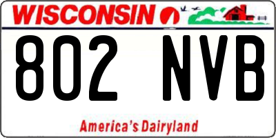 WI license plate 802NVB