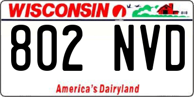 WI license plate 802NVD