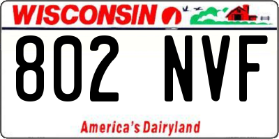 WI license plate 802NVF