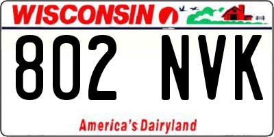 WI license plate 802NVK