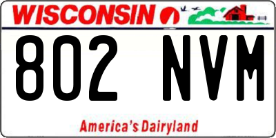 WI license plate 802NVM