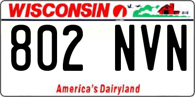 WI license plate 802NVN