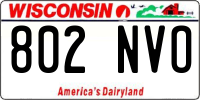 WI license plate 802NVO