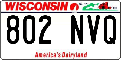 WI license plate 802NVQ