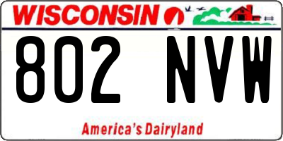 WI license plate 802NVW
