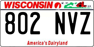 WI license plate 802NVZ