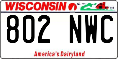 WI license plate 802NWC