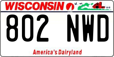 WI license plate 802NWD