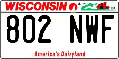 WI license plate 802NWF