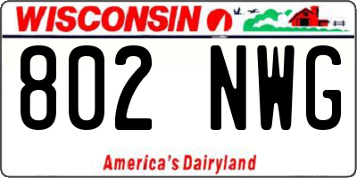 WI license plate 802NWG