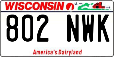 WI license plate 802NWK