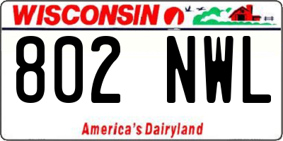 WI license plate 802NWL