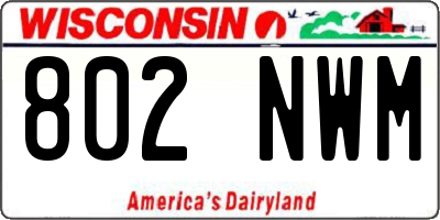 WI license plate 802NWM
