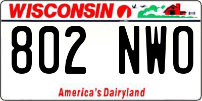 WI license plate 802NWO