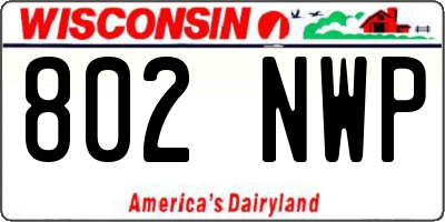 WI license plate 802NWP