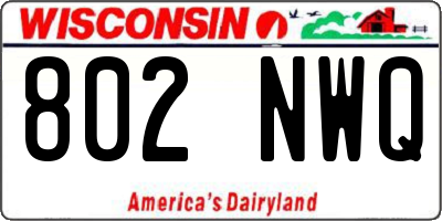 WI license plate 802NWQ