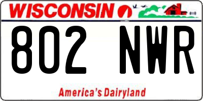 WI license plate 802NWR