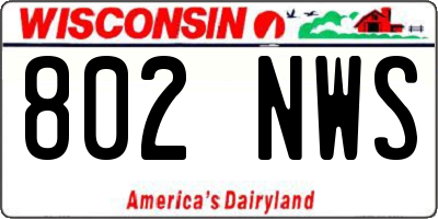 WI license plate 802NWS