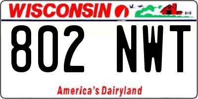 WI license plate 802NWT