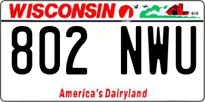WI license plate 802NWU