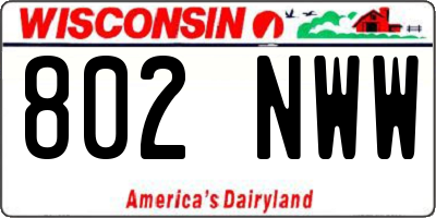 WI license plate 802NWW