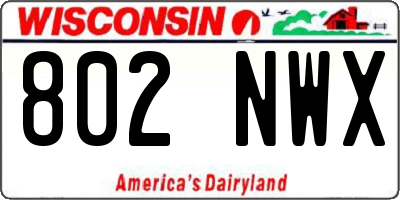 WI license plate 802NWX