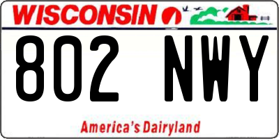 WI license plate 802NWY