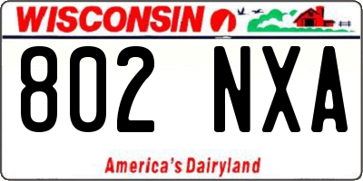 WI license plate 802NXA