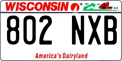 WI license plate 802NXB