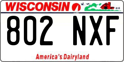 WI license plate 802NXF