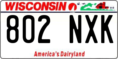 WI license plate 802NXK
