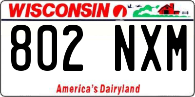 WI license plate 802NXM