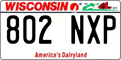 WI license plate 802NXP