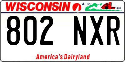 WI license plate 802NXR