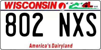 WI license plate 802NXS