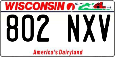 WI license plate 802NXV