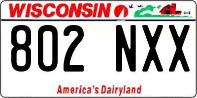 WI license plate 802NXX