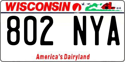WI license plate 802NYA