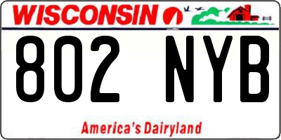 WI license plate 802NYB