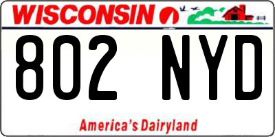 WI license plate 802NYD
