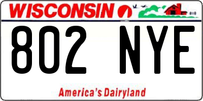 WI license plate 802NYE